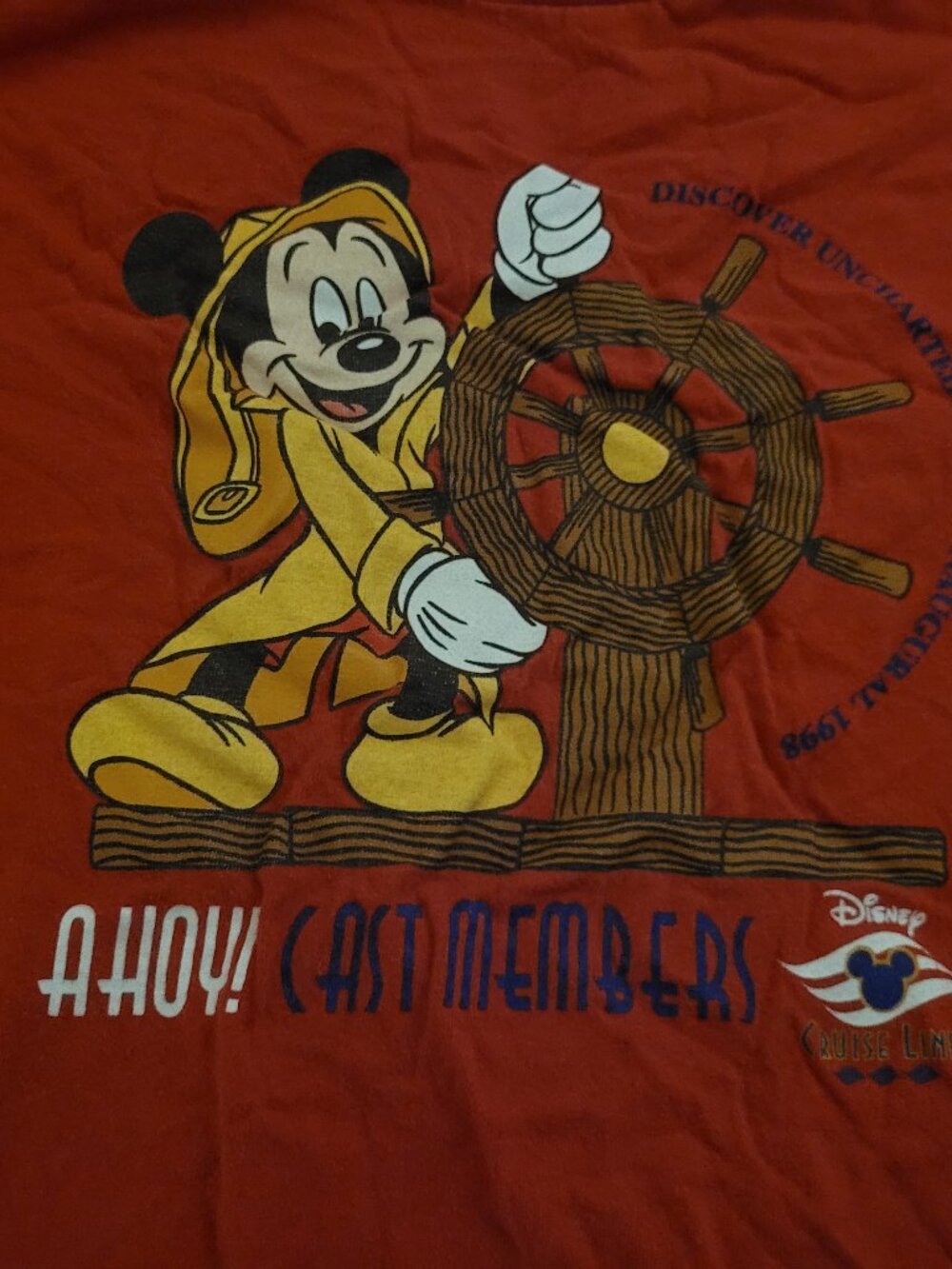 Vintage 1998 Disney Cruise Line Inaugural Voyage Cast Member T-Shirt